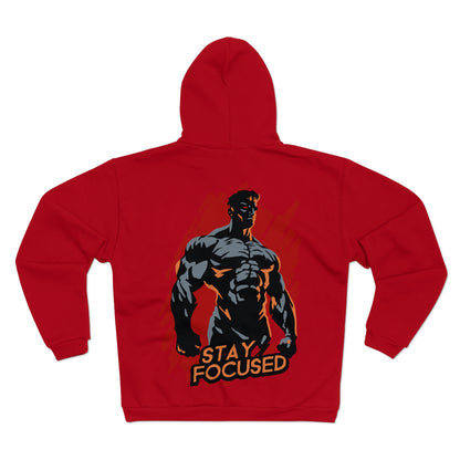 Stay Focused Graphic Unisex Hooded Zip Sweatshirt