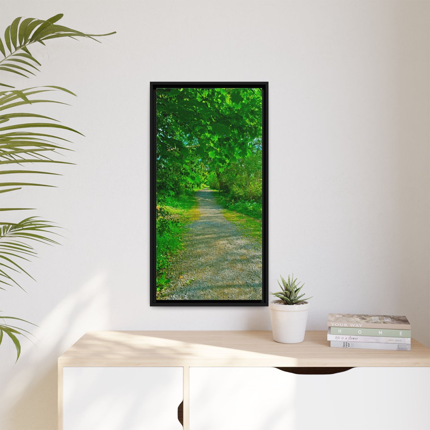 Listowel River Walk Matte Canvas, Framed (Multi-color)