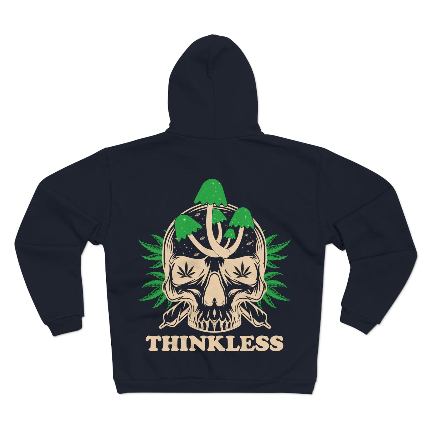 Mushroom Skull 'THINKLESS'  Zip Hoodie