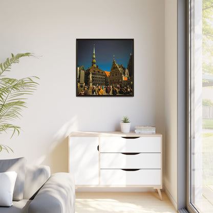 Riga Old Town Matte Canvas, Framed (Multi-color)