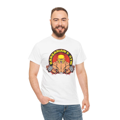 Barbarian's Gym Unisex Heavy Cotton Tee - Fitness T-Shirt for Gym Enthusiasts White