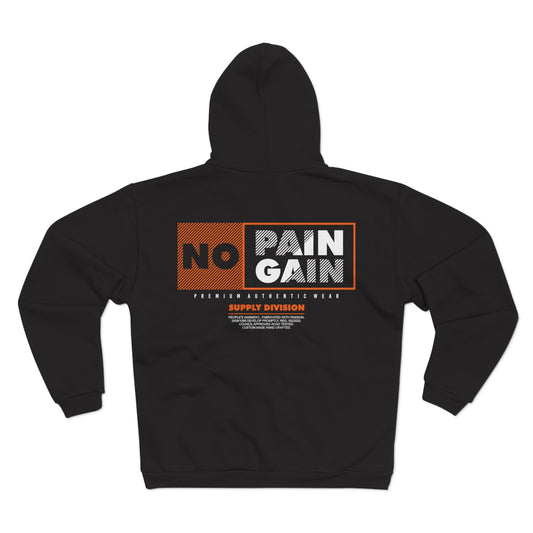 No Pain No Gain Unisex Hooded Zip Sweatshirt - Premium Fitness Apparel