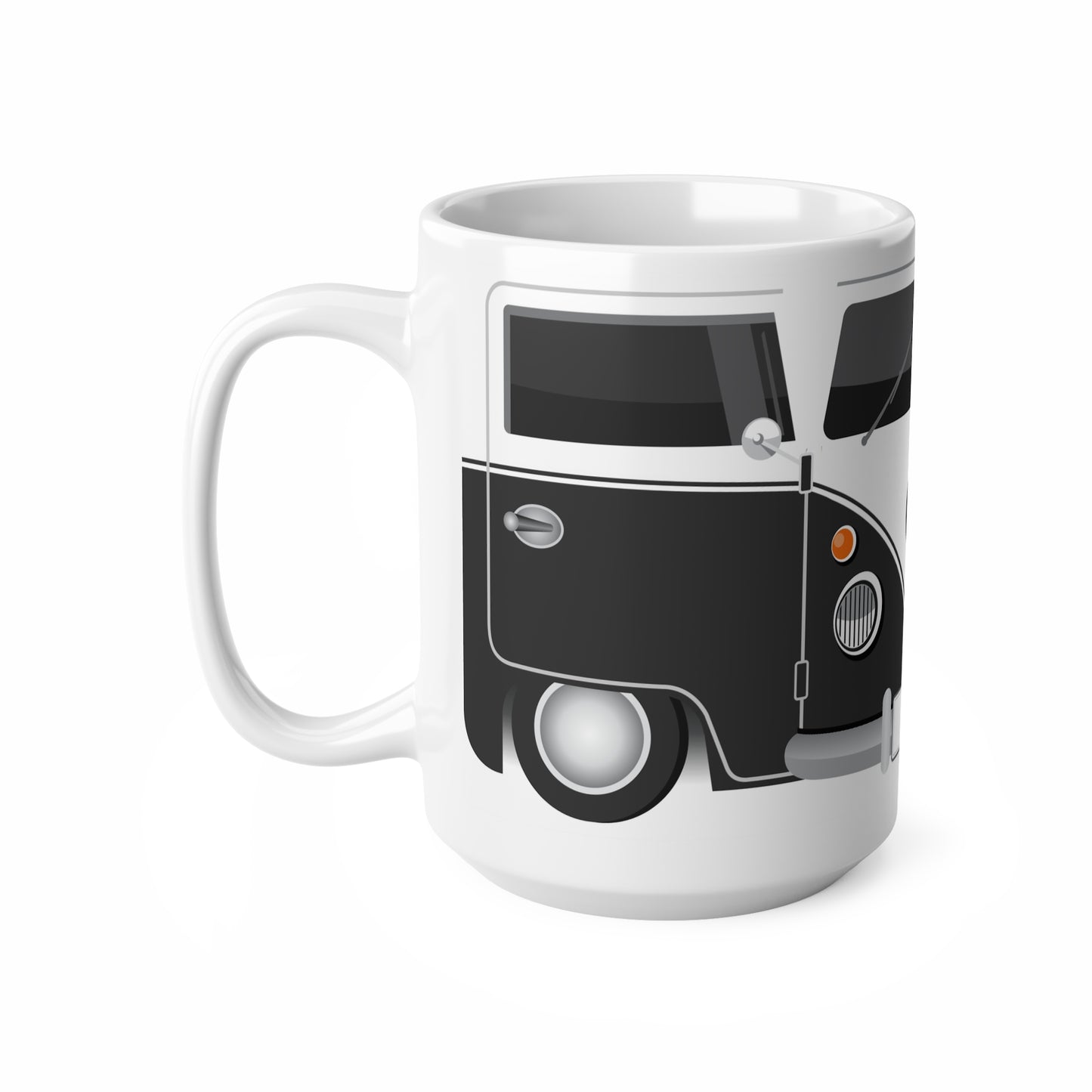 Vintage VW Bus Ceramic Coffee Mug - 11oz & 15oz - Perfect for Auto Enthusiasts Black