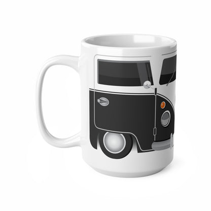 Vintage VW Bus Ceramic Coffee Mug - 11oz & 15oz - Perfect for Auto Enthusiasts Black