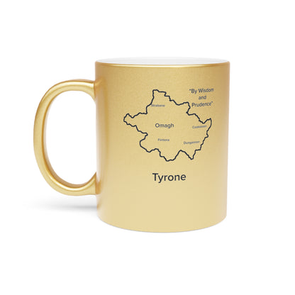 Tyrone County Metallic Colour Mug - Silver/Gold - Perfect Gift for Coffee Lovers