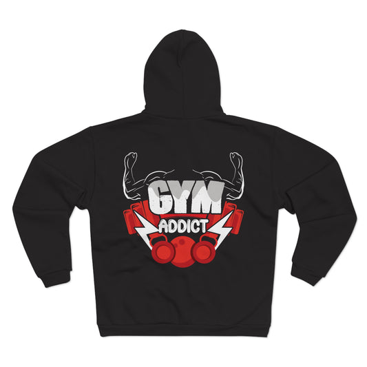 Gym Addict Unisex Hooded Zip Sweatshirt - Perfect for Fitness Enthusiasts