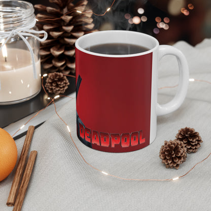 Deadpool Ceramic Coffee Mug - Fun Superhero Design, 11oz & 15oz