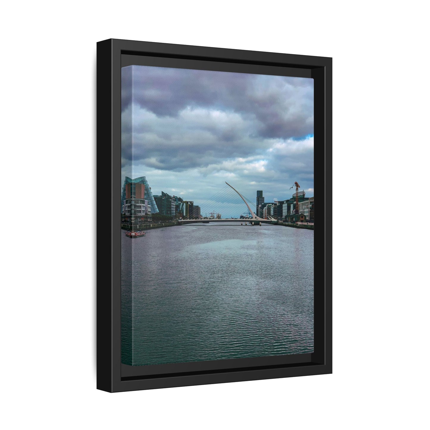 Samuel Beckett Bridge Matte Canvas, Framed (Multi-color)