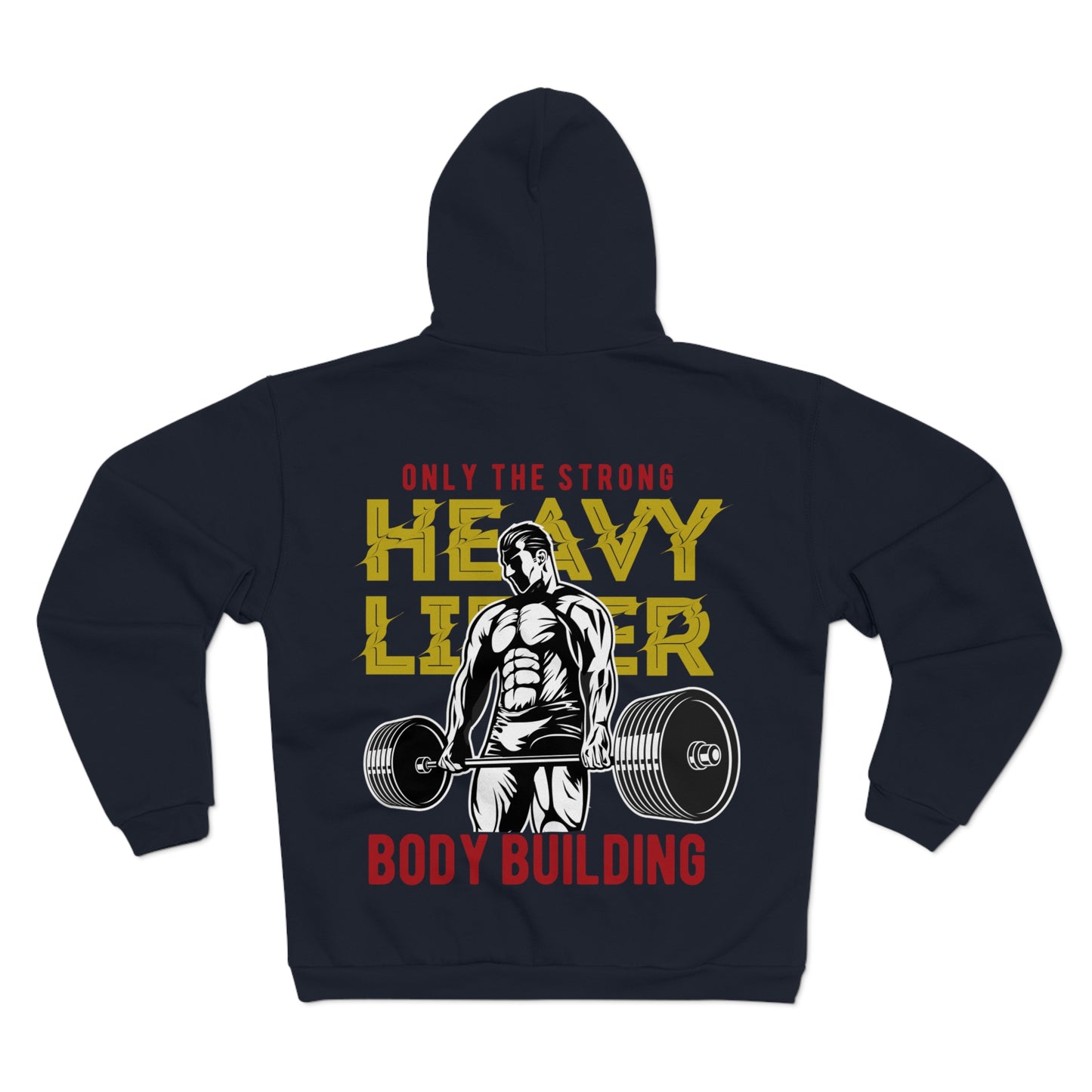 Unisex Heavy Lifter Zip Hoodie - Bold Bodybuilding Design