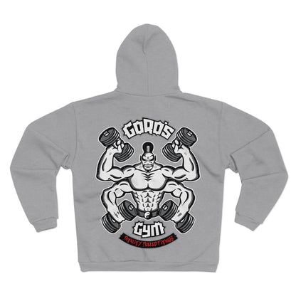 Muscle Gym Hoodie - Unisex Hooded Zip Sweatshirt for Fitness Enthusiasts