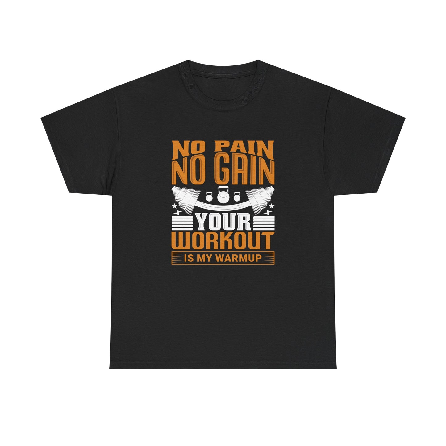 No Pain No Gain Workout Tee - Unisex Heavy Cotton Shirt for Fitness Enthusiasts