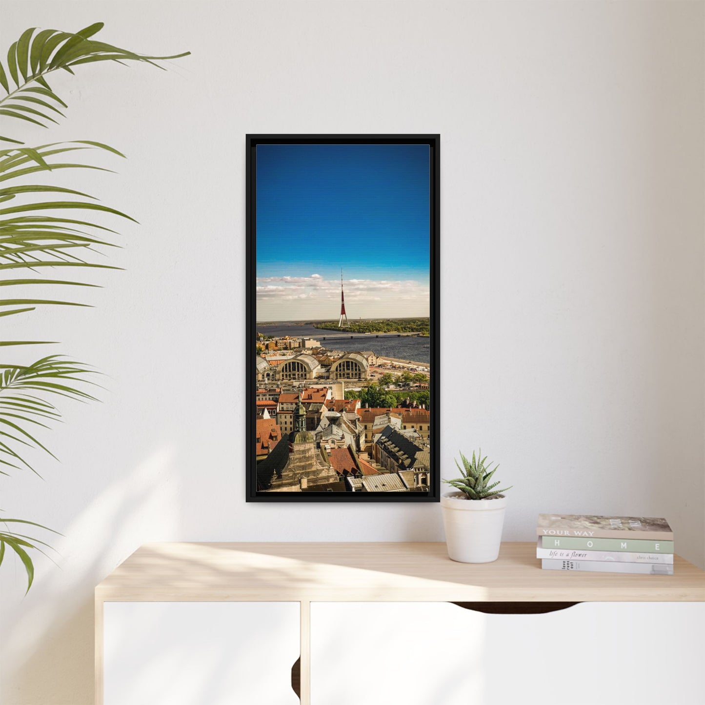 Riga TV Tower Matte Canvas, Framed (Multi-color)
