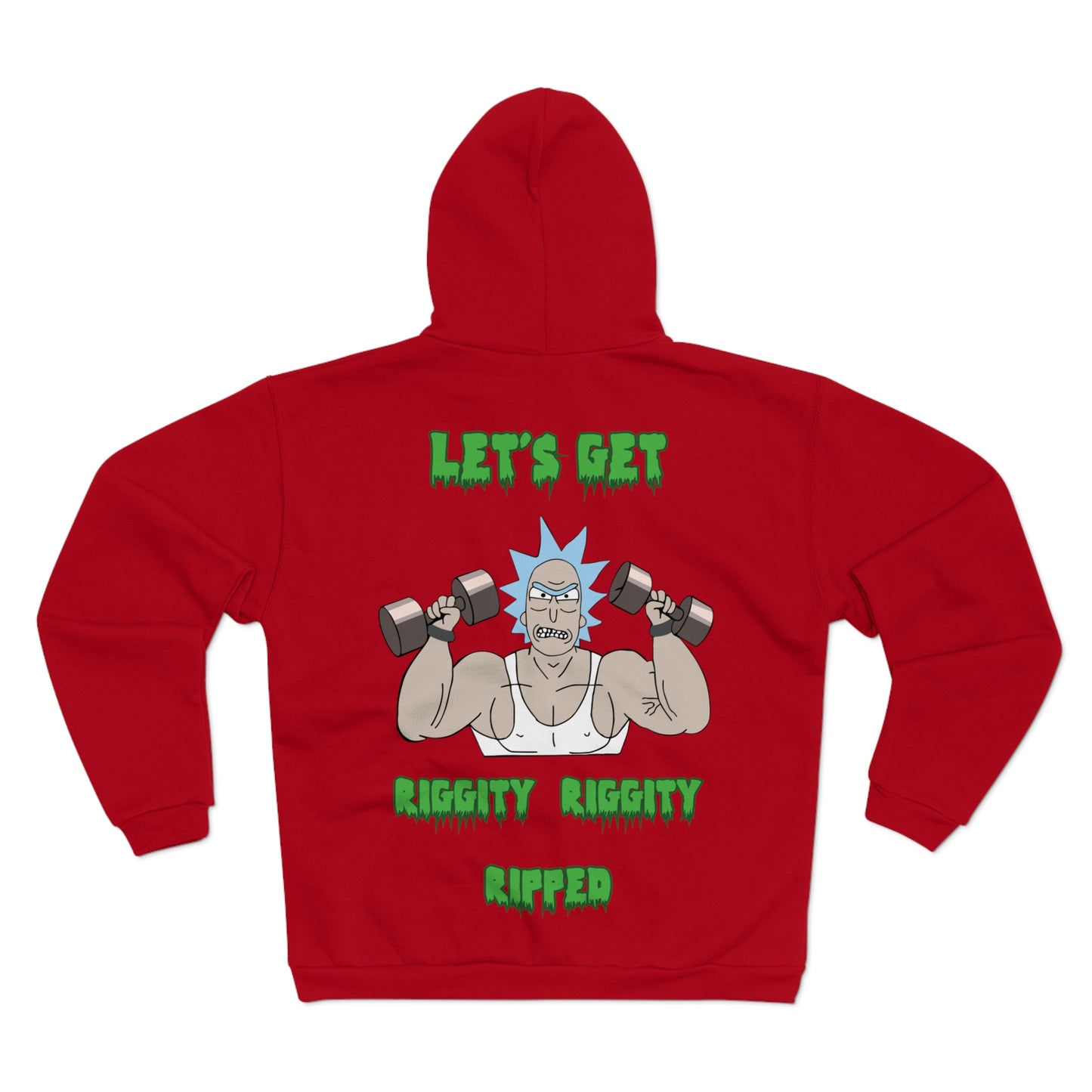 Funny Fitness Unisex Hooded Zip Sweatshirt - "Let's Get Riggity Ripped"