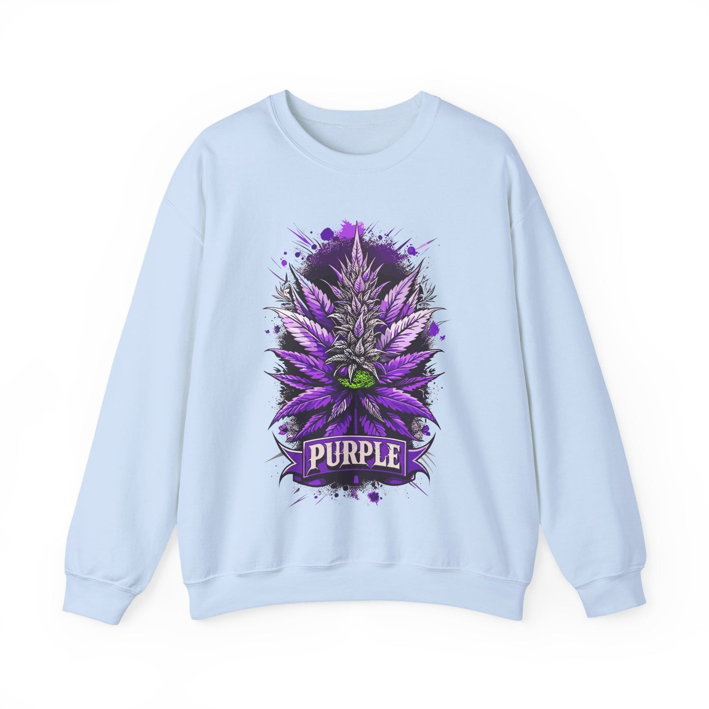 Purple Cannabis Bud Sweatshirt — Bold Psychedelic Marijuana Graphic