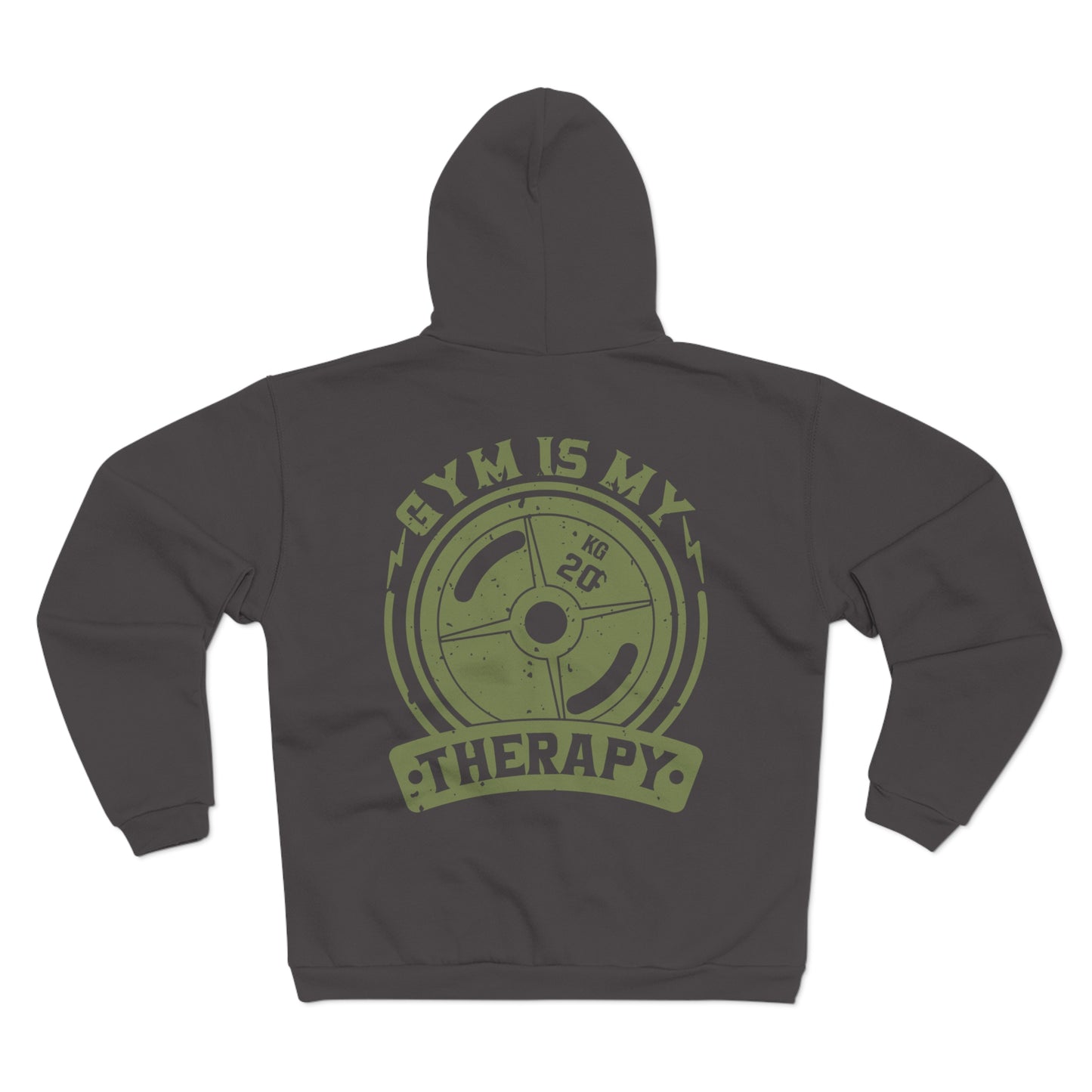 Gym Is My Therapy Unisex Hooded Zip Sweatshirt - Fitness Motivational Apparel