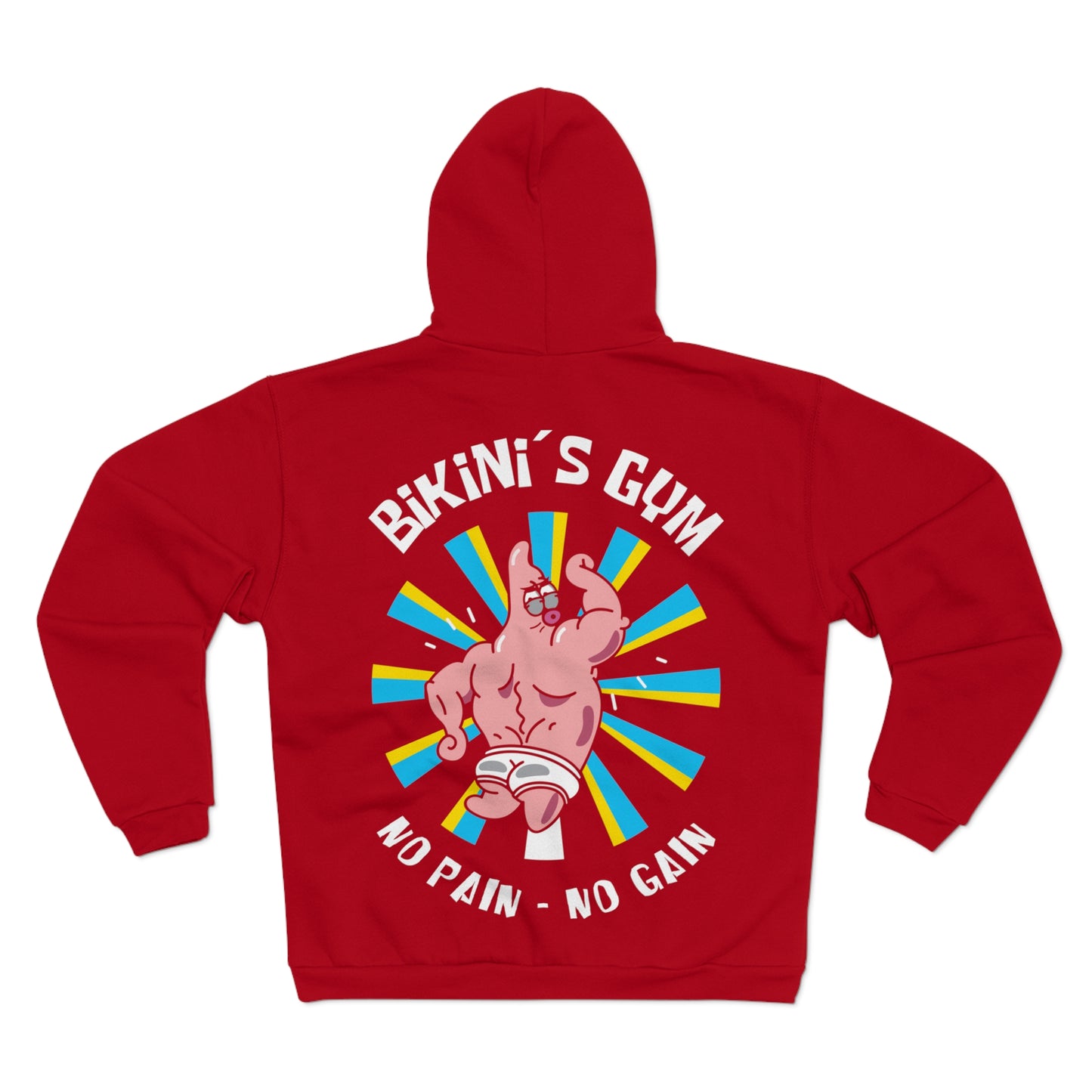 Funny Fitness Hoodie - 'Bikini's Gym - No Pain No Gain'