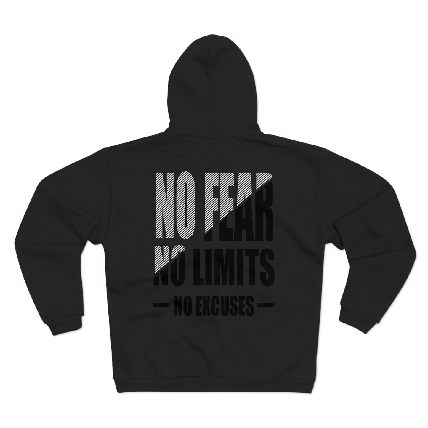 Motivational Zip Hoodie - "No Fear, No Limits, No Excuses"