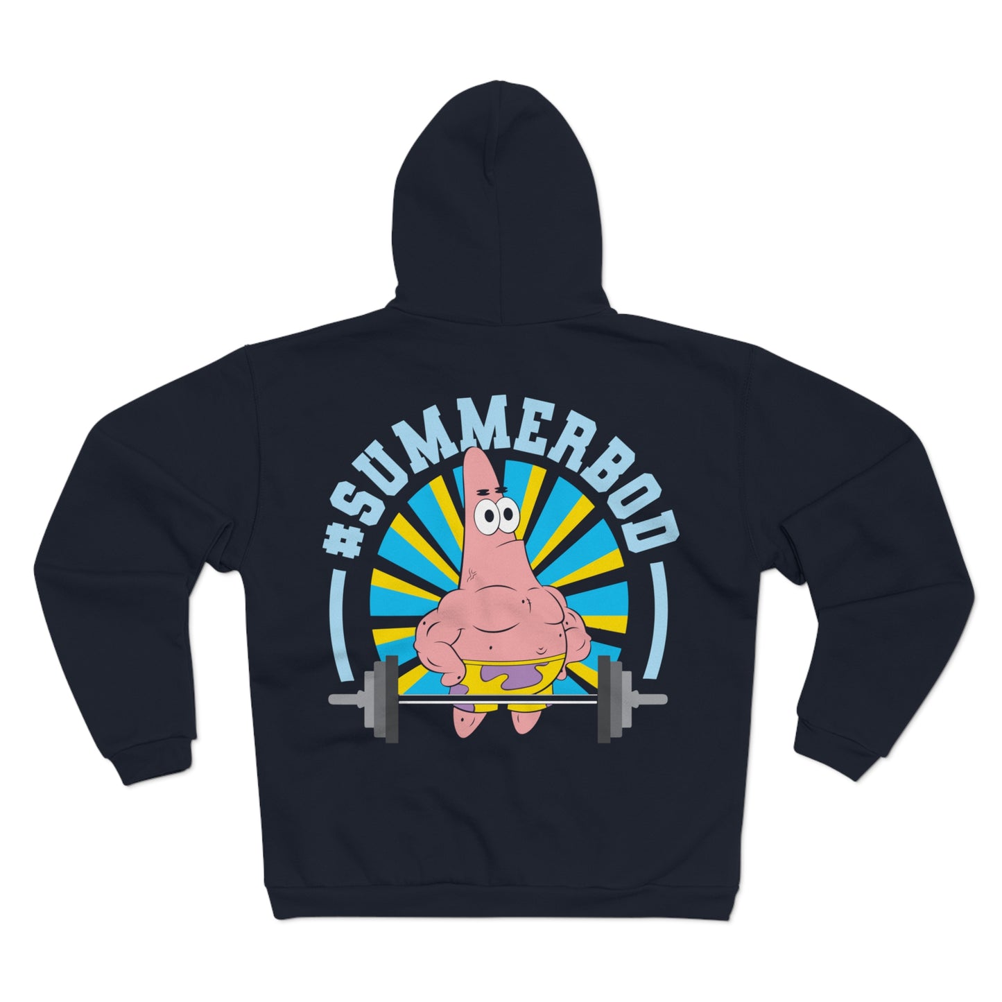 Funny Unisex Hooded Zip Sweatshirt - #SUMMERBOD Gym Motivational Design