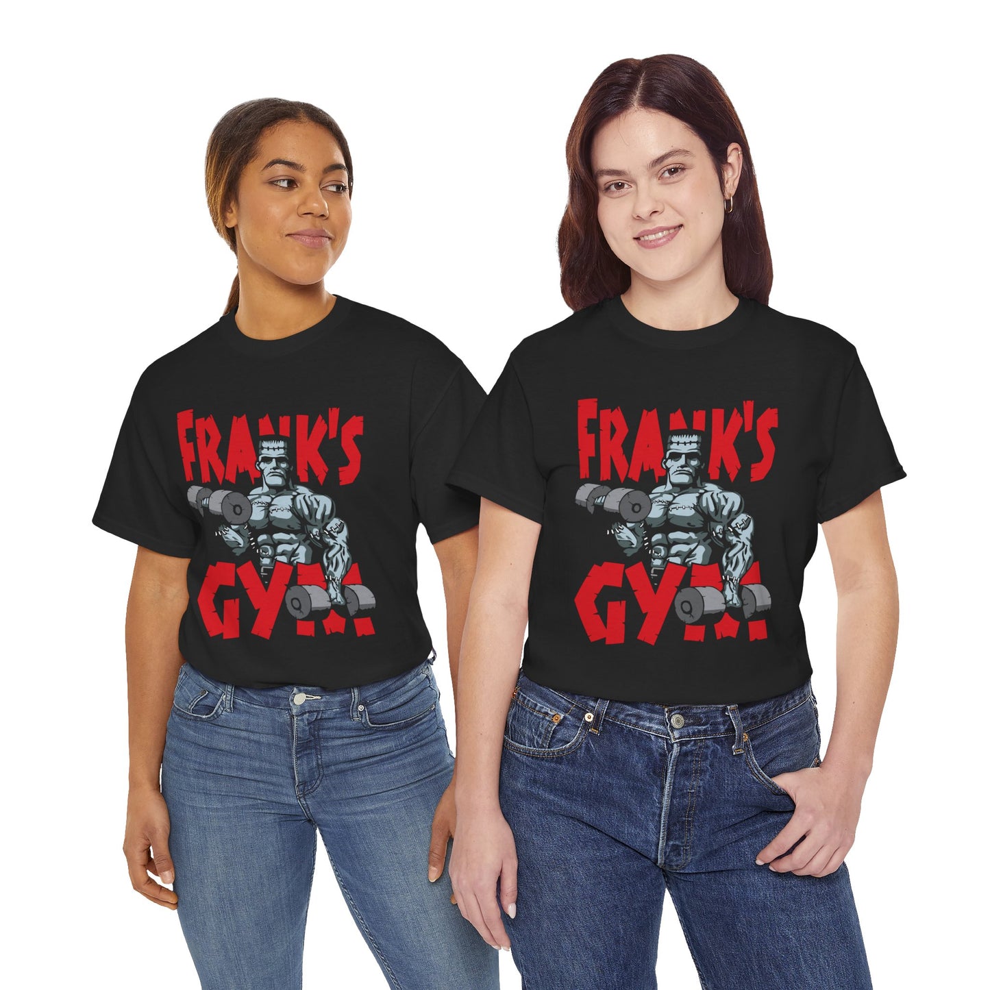 Frank's Gym Unisex Heavy Cotton Tee - Bold Fitness Apparel for Workout Enthusiasts Black