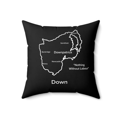 Down Spun Polyester Square Pillow Black Edition 4 Sizes