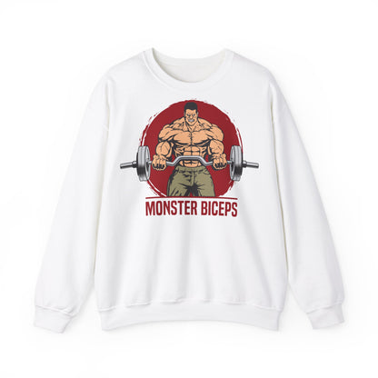 Monster Biceps Unisex Heavy Blend Crewneck Sweatshirt - Perfect for Fitness Enthusiasts