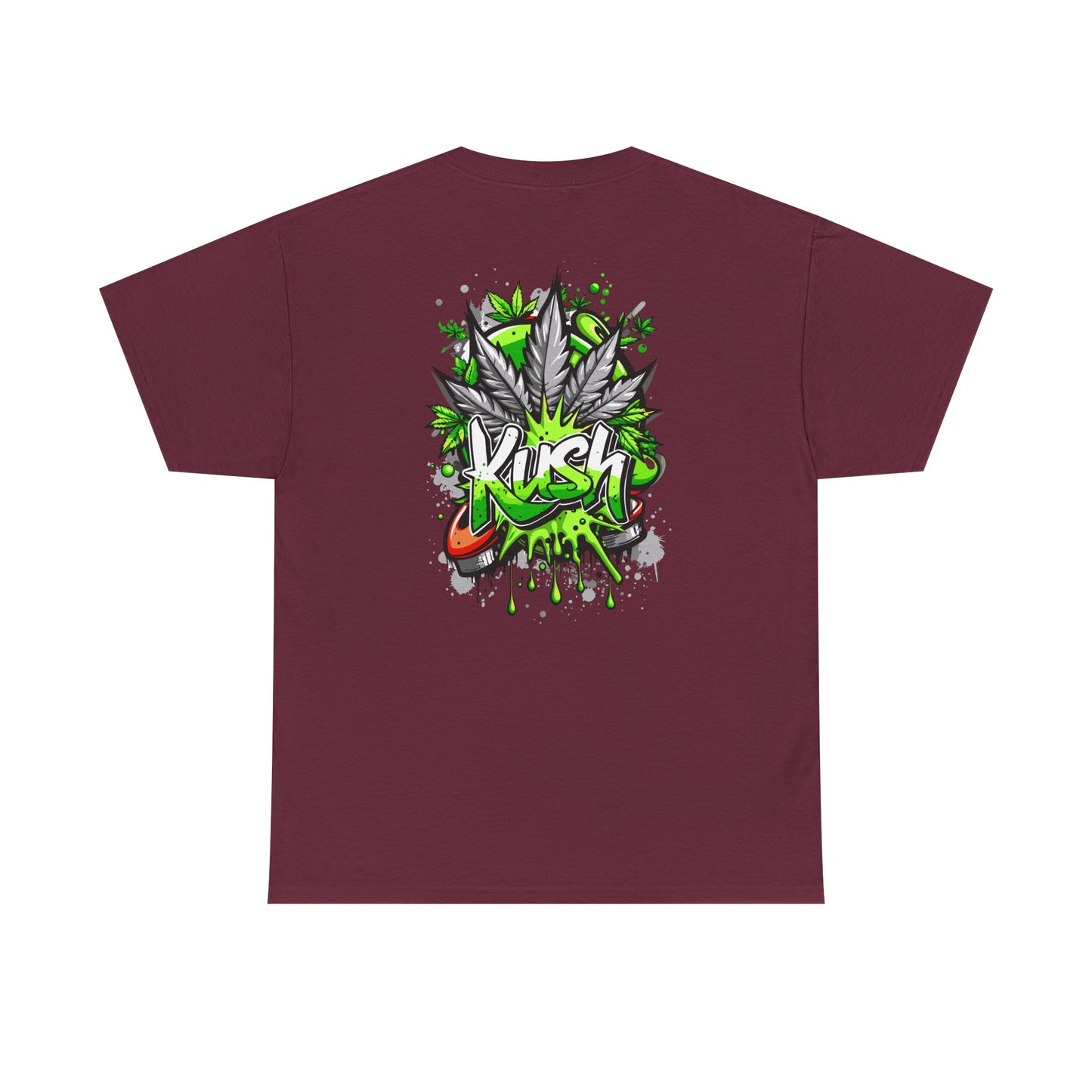 Kush Graffiti T-Shirt — Green Cannabis Leaf Street Art Tee
