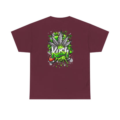 Kush Graffiti T-Shirt — Green Cannabis Leaf Street Art Tee