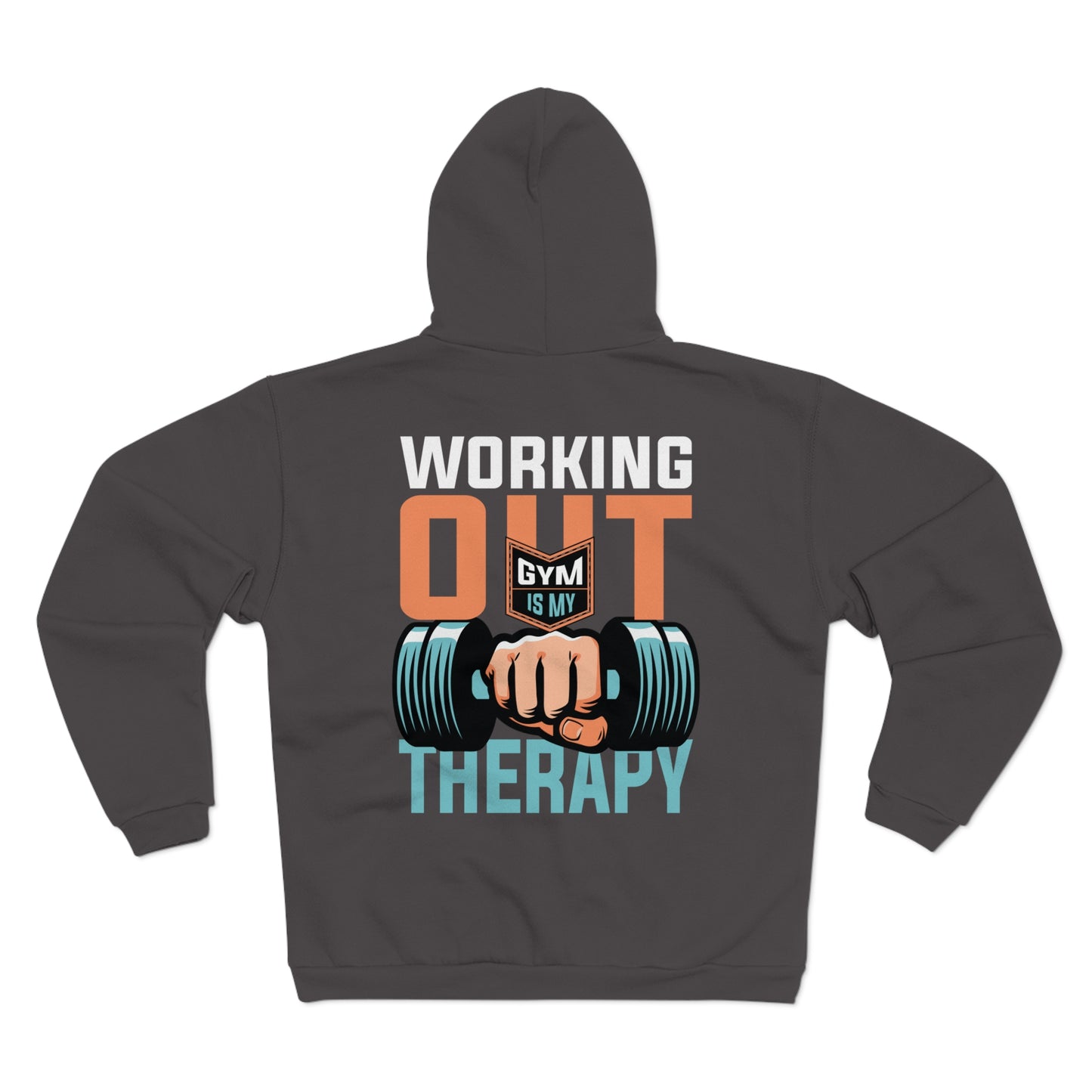 Unisex Zip Hoodie - 'Working Out is My Therapy' - Perfect for Gym Lovers