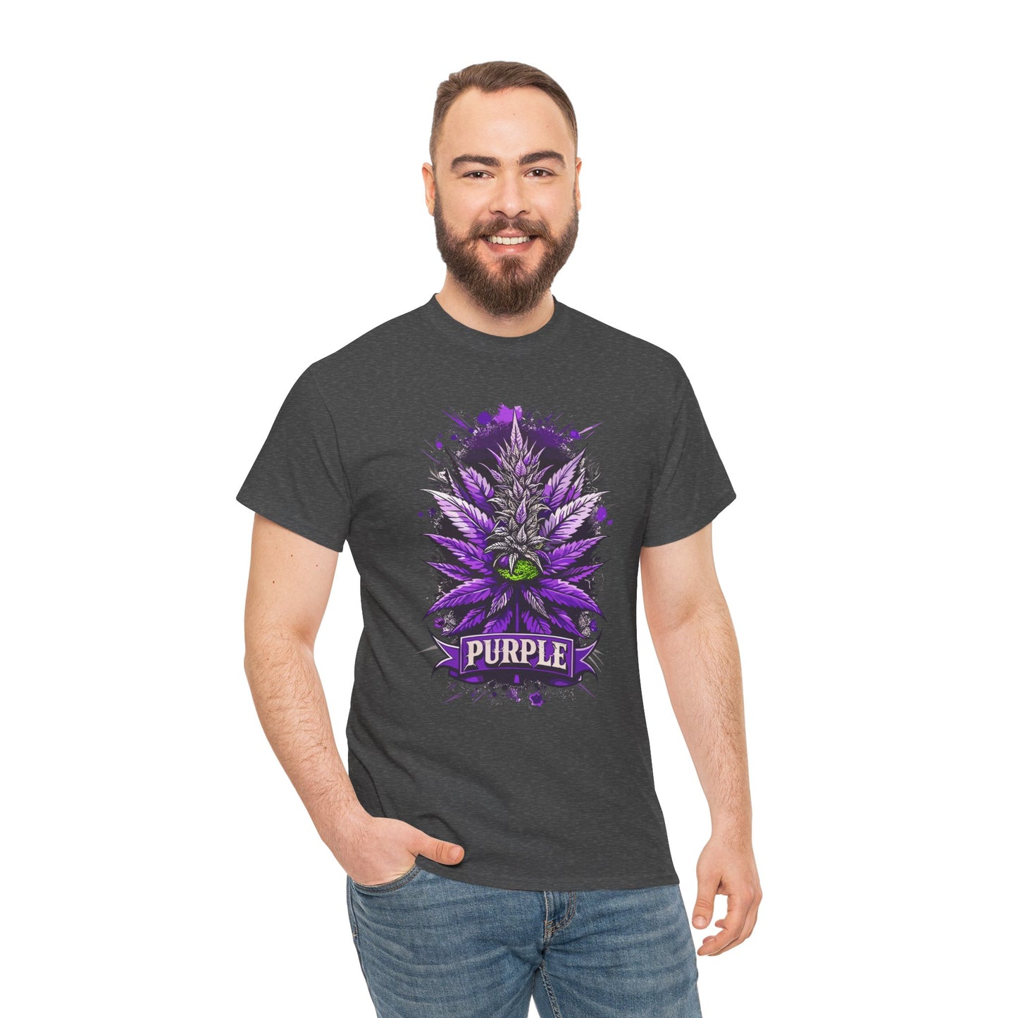 Purple Cannabis Bud T-Shirt — Bold Psychedelic Marijuana Graphic Tee