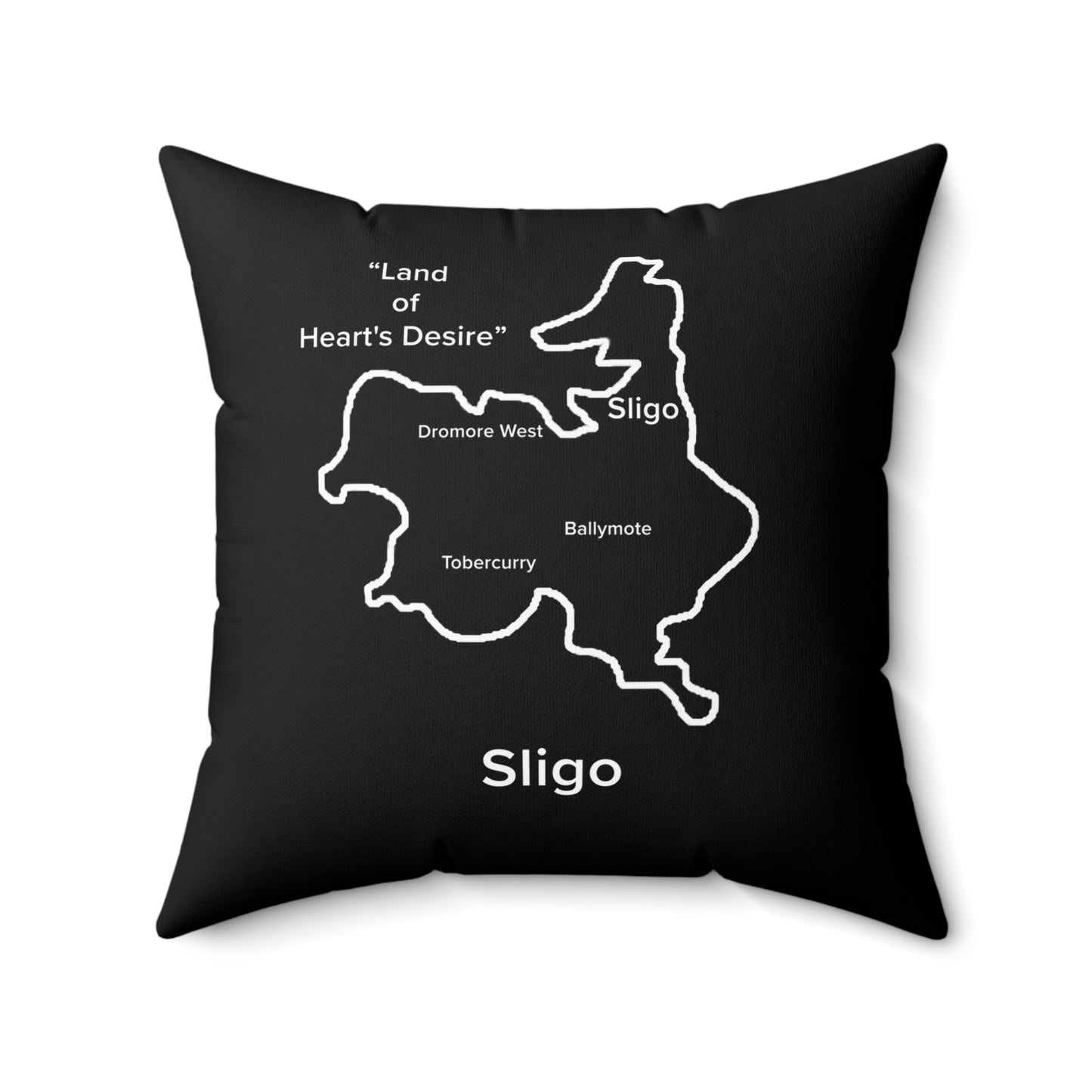 Sligo Spun Polyester Square Pillow Black Edition 4 Sizes