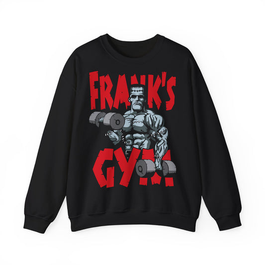 Frank's Gym Motivational Crewneck Sweatshirt for Fitness Enthusiasts Black