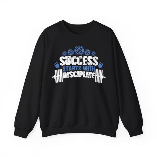 Success Starts With Discipline Crewneck Sweatshirt - Motivational Fitness Apparel