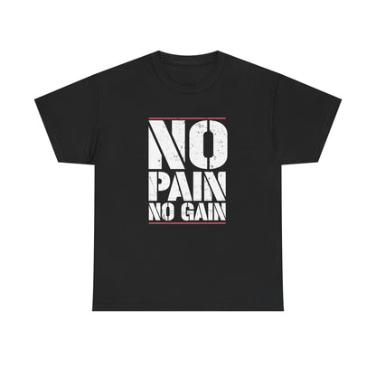 Motivational Unisex Heavy Cotton Tee - "No Pain No Gain"
