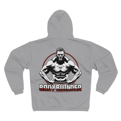 Motivational Bodybuilder Zip Hoodie for Fitness Enthusiasts