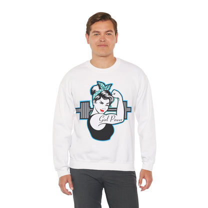 Girl Power Crewneck Sweatshirt - Unisex Heavy Blend™ White