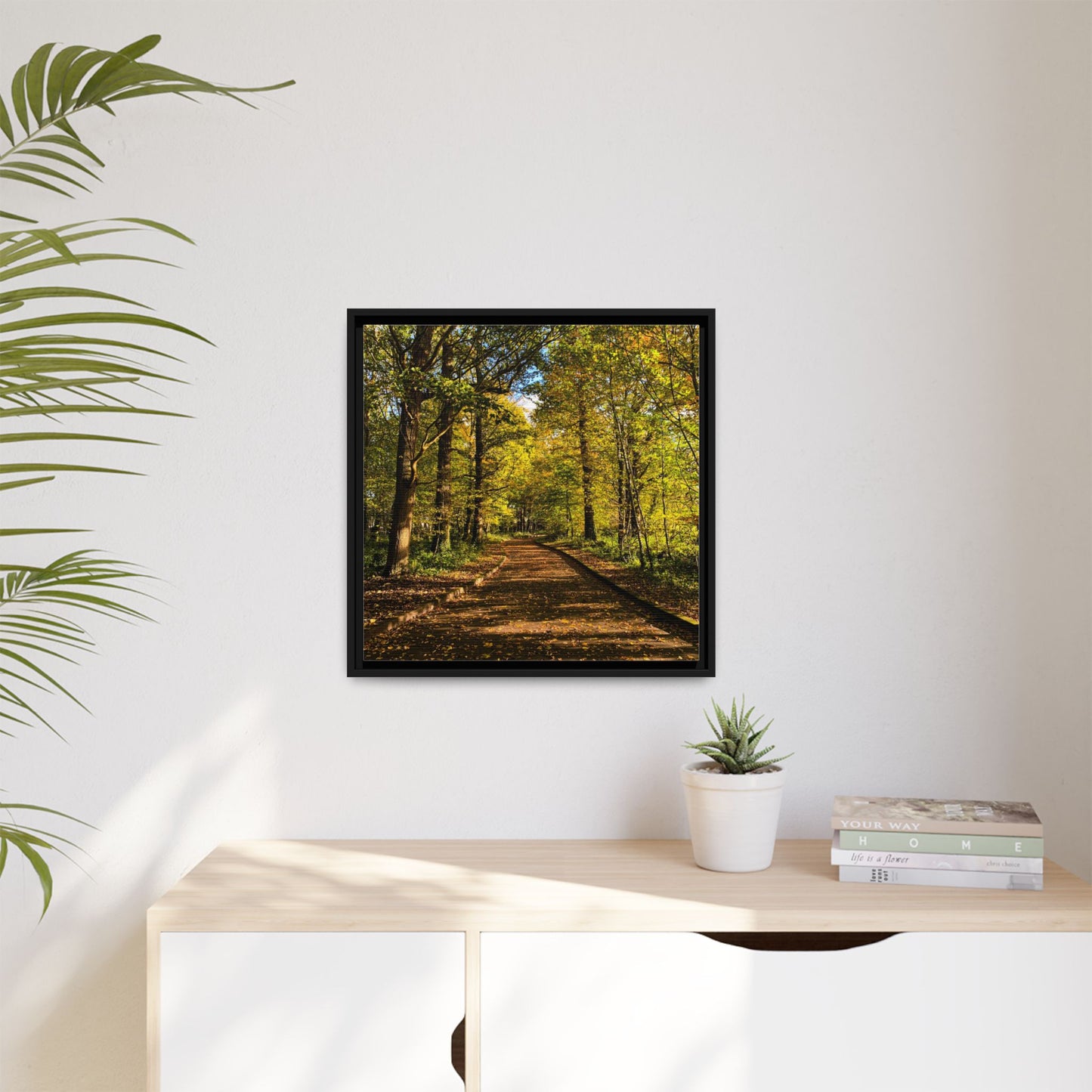 Listowel Town Park Autumn Matte Canvas, Framed (Multi-color)
