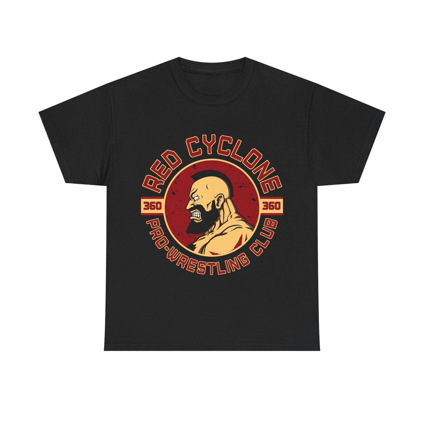 Red Cyclone Pro Wrestling Club Unisex Heavy Cotton Tee Black