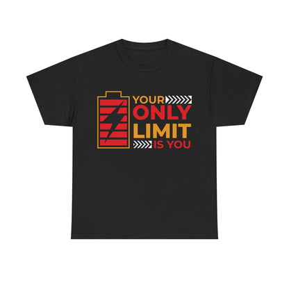 Motivational Unisex Heavy Cotton Tee - 'Your Only Limit is You'