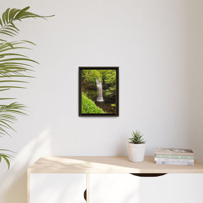 Glacer Waterfall Matte Canvas, Framed (Multi-color)
