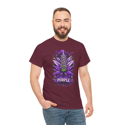 Purple Cannabis Bud T-Shirt — Bold Psychedelic Marijuana Graphic Tee