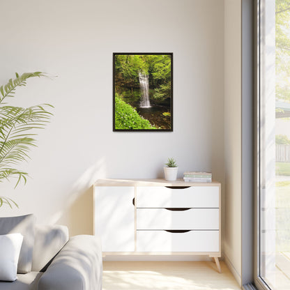 Glacer Waterfall Matte Canvas, Framed (Multi-color)
