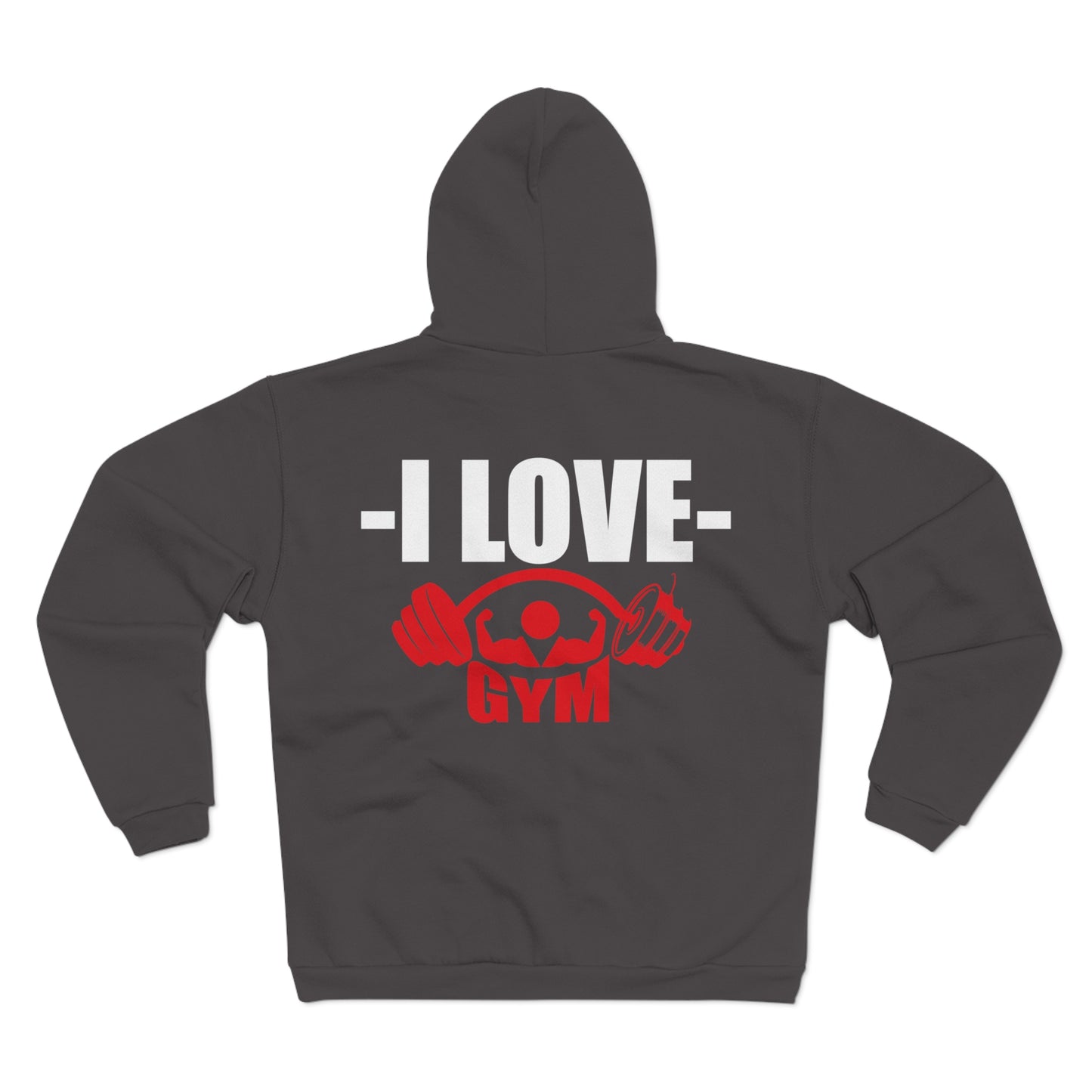 I Love Gym Unisex Hooded Zip Sweatshirt - Perfect for Fitness Lovers