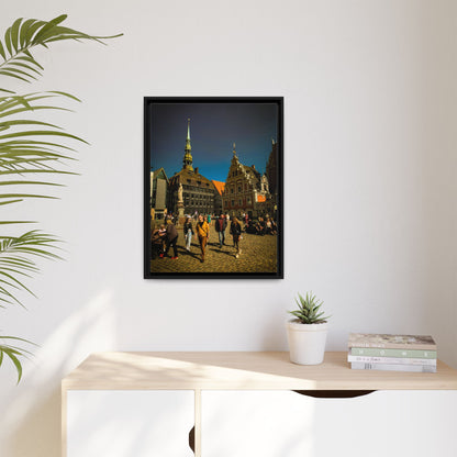 Riga Old Town Matte Canvas, Framed (Multi-color)