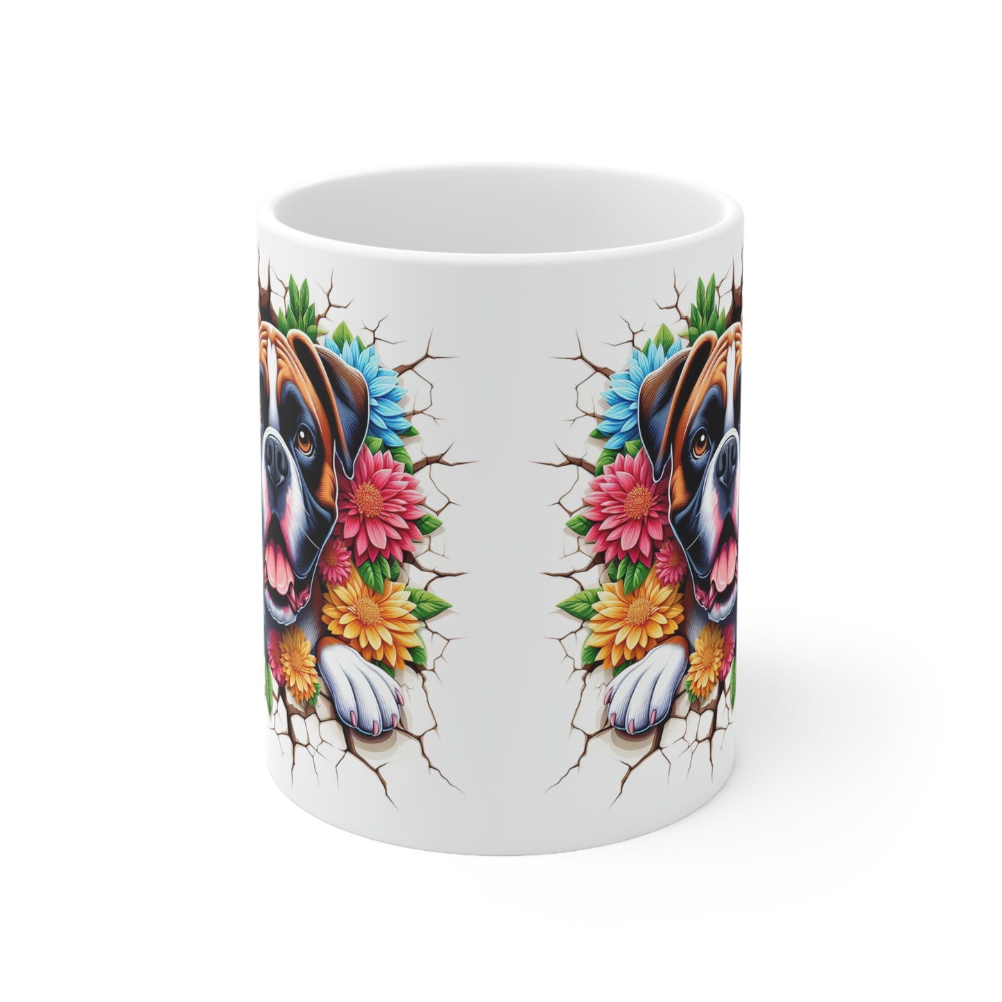 Colorful Boxer Dog Ceramic Coffee Mug - 11oz & 15oz