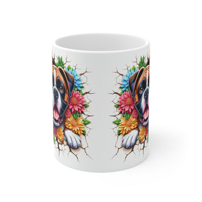 Colorful Boxer Dog Ceramic Coffee Mug - 11oz & 15oz