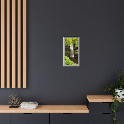 Glacer Waterfall Matte Canvas, Framed (Multi-color)