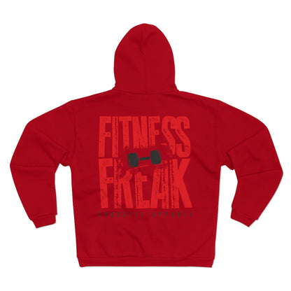 Fitness Freak Unisex Hooded Zip Sweatshirt | Perfect for Gym Lovers and CrossFit Enthusiasts