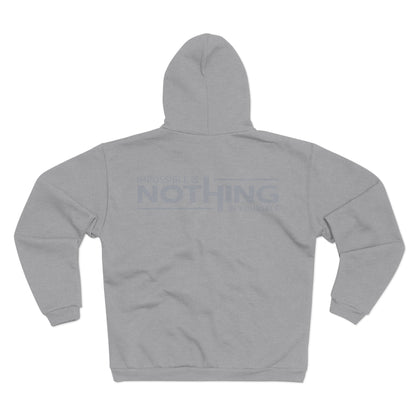 Unisex Zip Hoodie - "Impossible is Nothing" Inspirational Sweatshirt