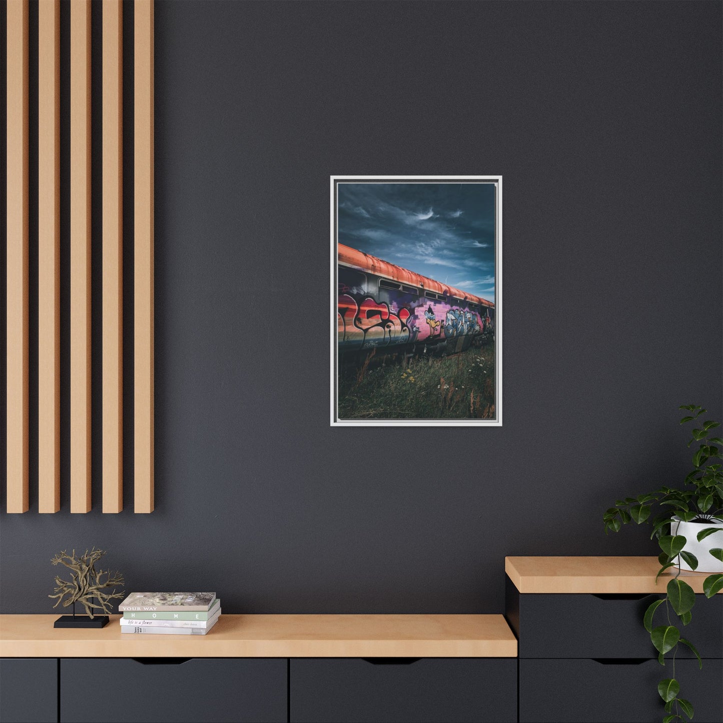Night Train Matte Canvas, Framed (Multi-color)