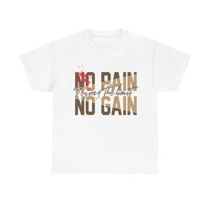 Motivational Unisex Heavy Cotton Tee - "No Pain No Gain"